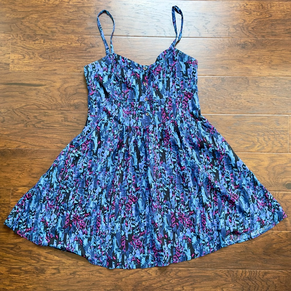Express A-Line Sun Dress With Pockets and Adjustable Straps Small